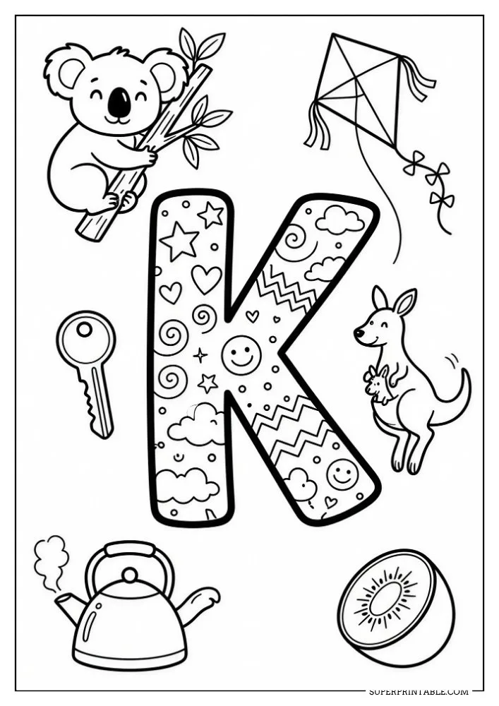 Funky Alphabet Coloring Pages 11