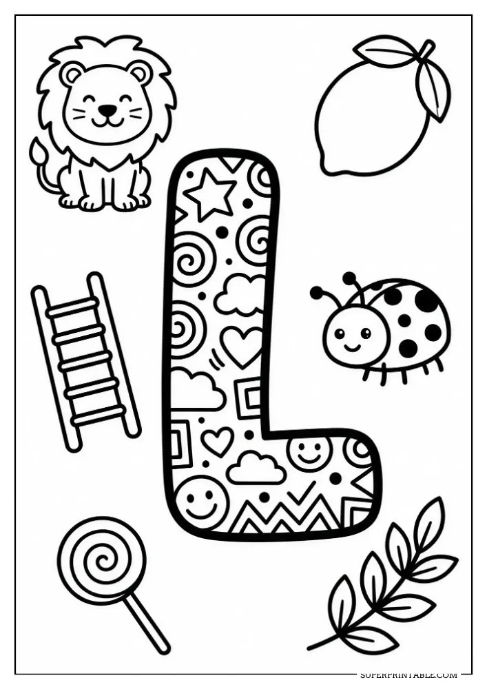 Funky Alphabet Coloring Pages 12