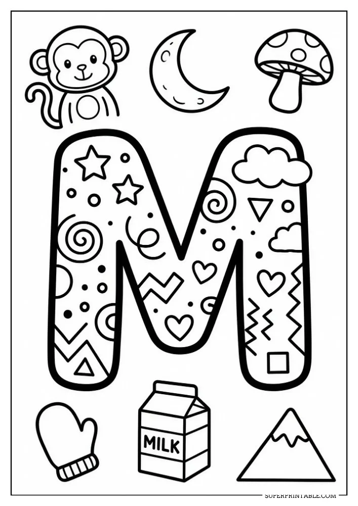 Funky Alphabet Coloring Pages 13