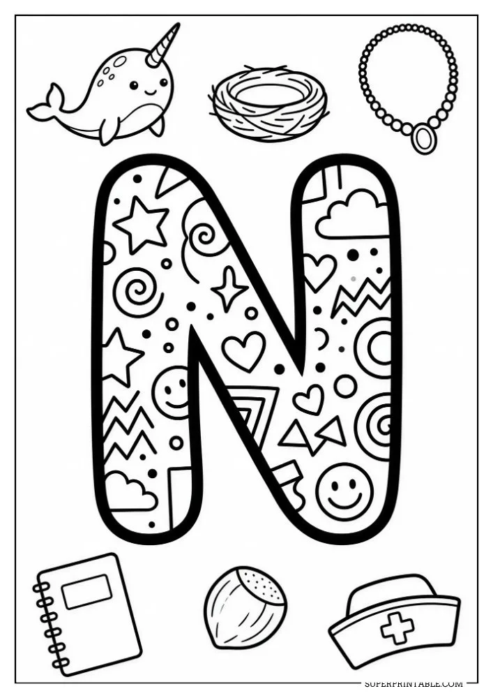Funky Alphabet Coloring Pages 14