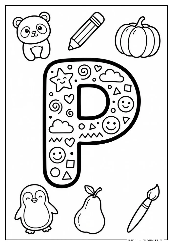 Funky Alphabet Coloring Pages 16