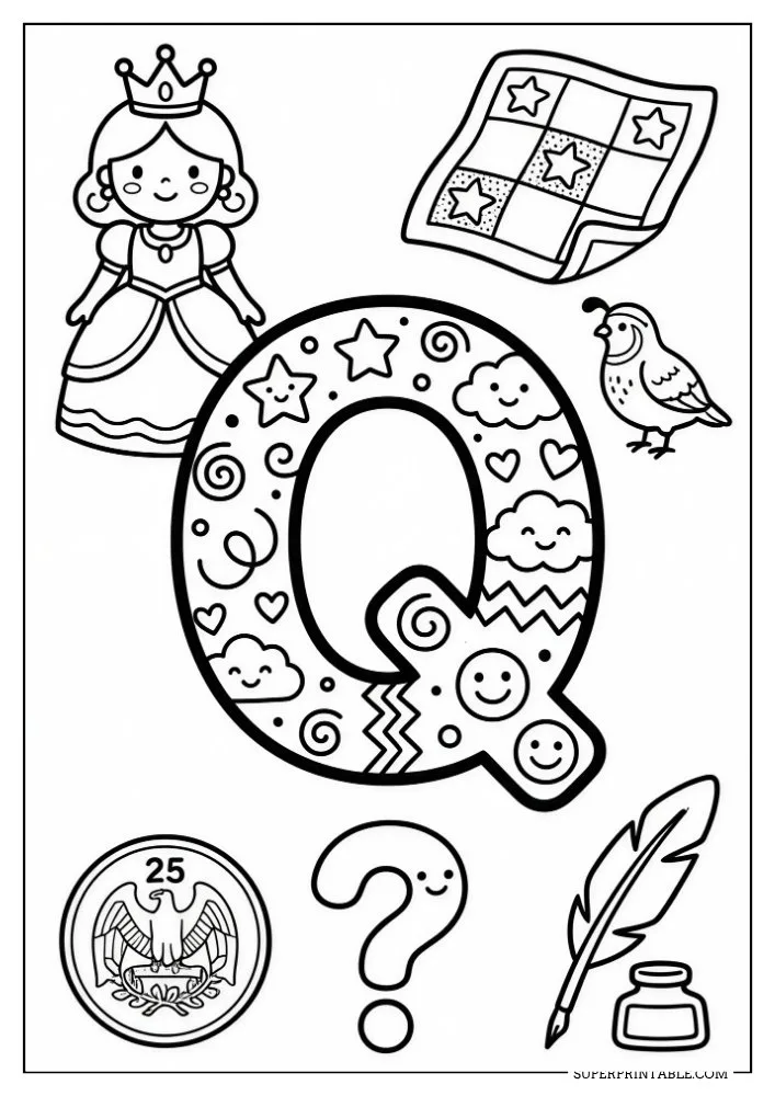 Funky Alphabet Coloring Pages 17