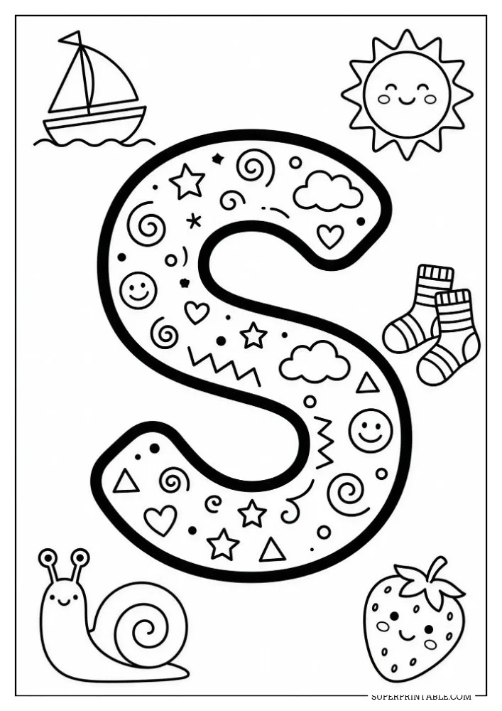 Funky Alphabet Coloring Pages 19