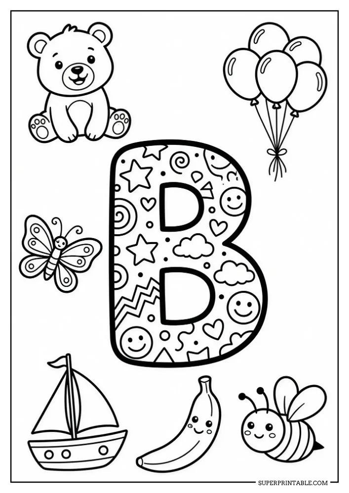 Funky Alphabet Coloring Pages 2
