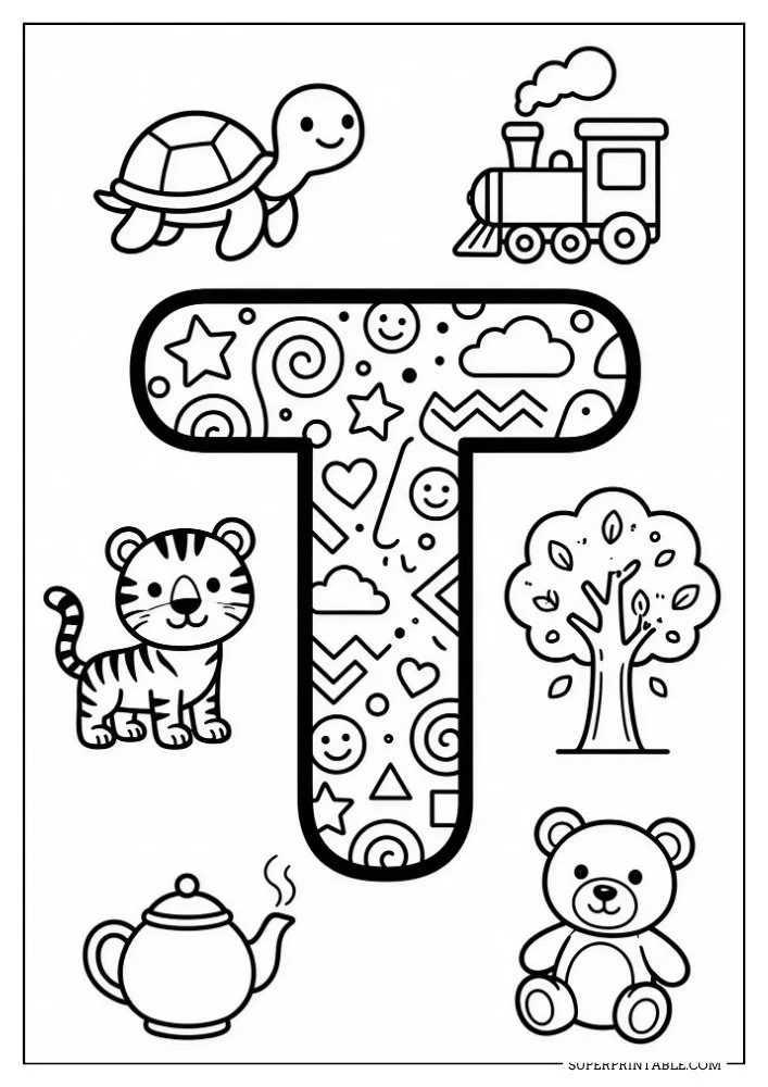 Funky Alphabet Coloring Pages 20