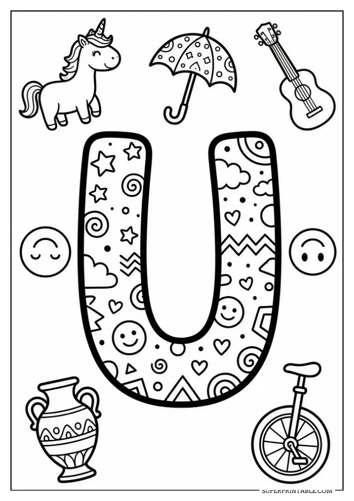 Funky Alphabet Coloring Pages 21