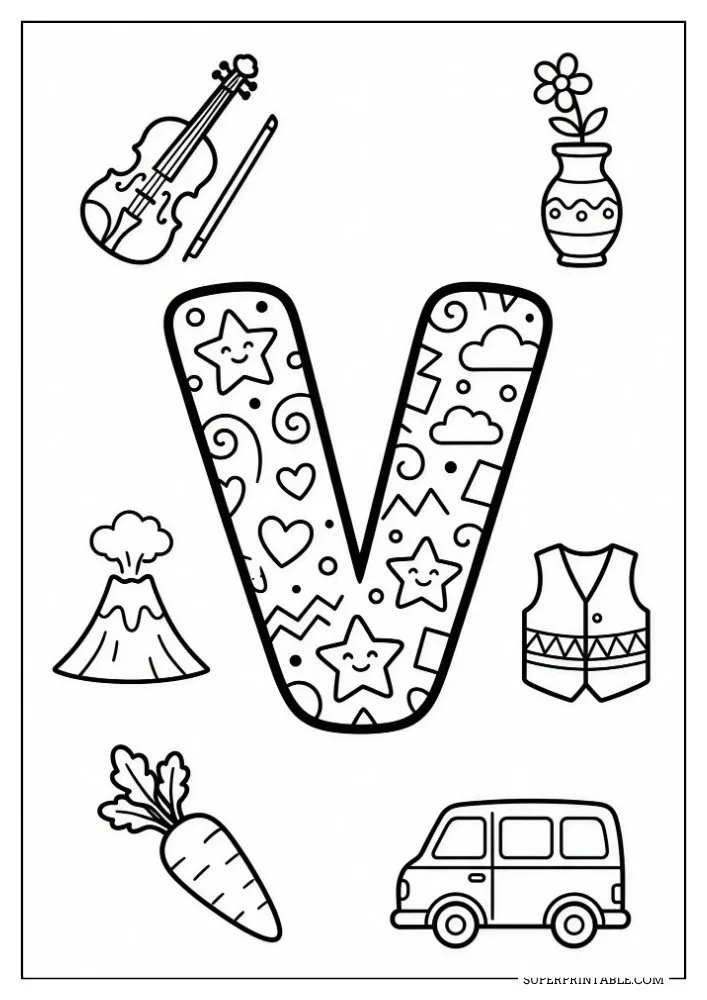 Funky Alphabet Coloring Pages 22