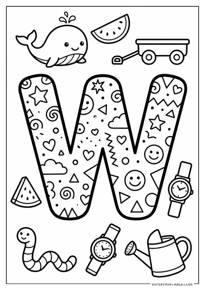 Funky Alphabet Coloring Pages 23
