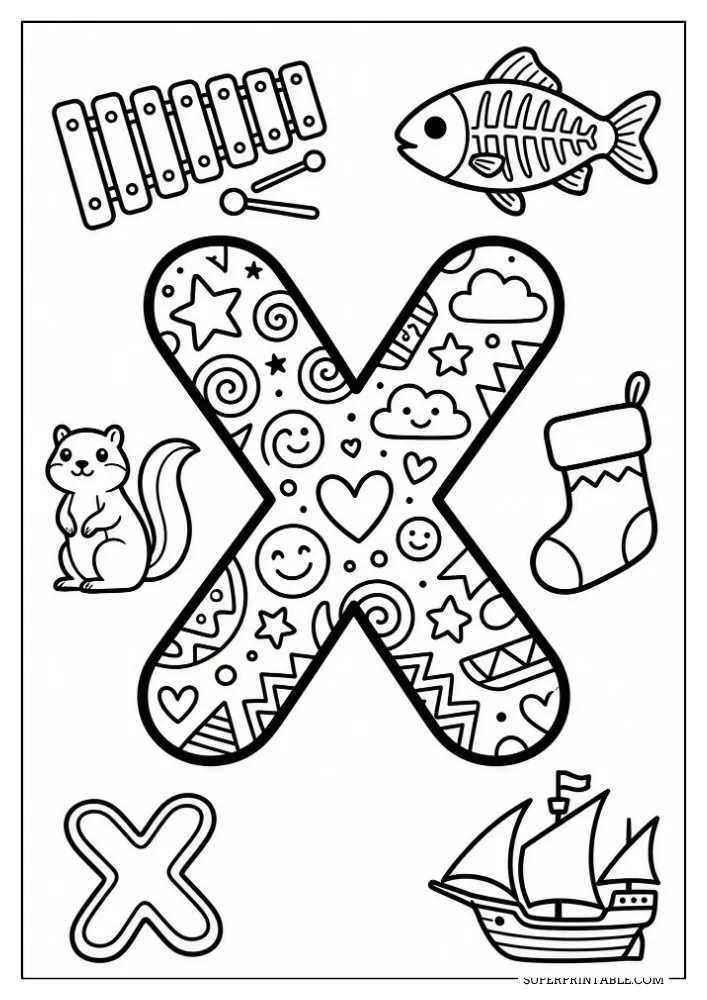 Funky Alphabet Coloring Pages 24