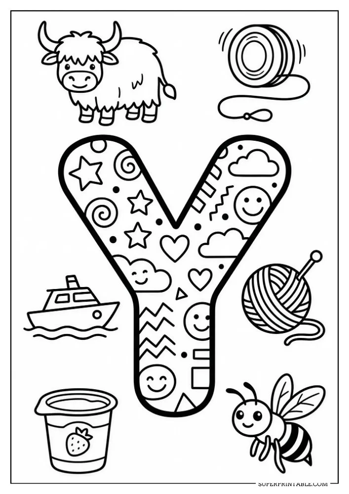 Funky Alphabet Coloring Pages 25