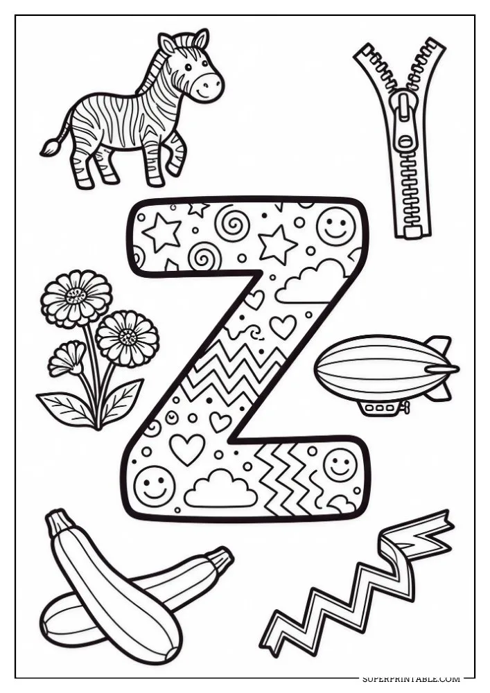 Funky Alphabet Coloring Pages 26