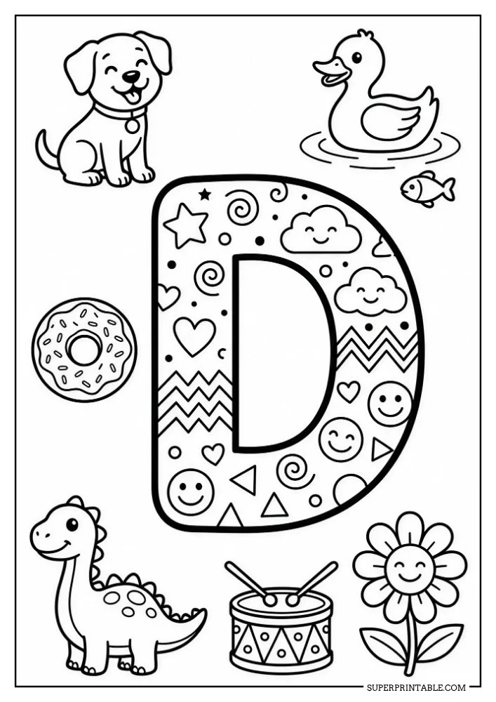 Funky Alphabet Coloring Pages 4