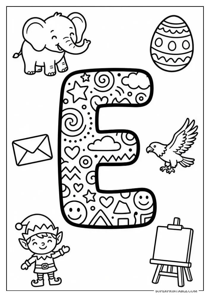 Funky Alphabet Coloring Pages 5