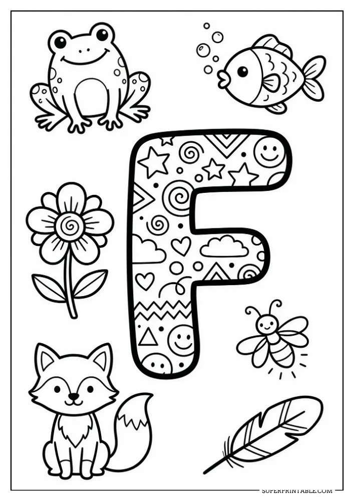 Funky Alphabet Coloring Pages 6