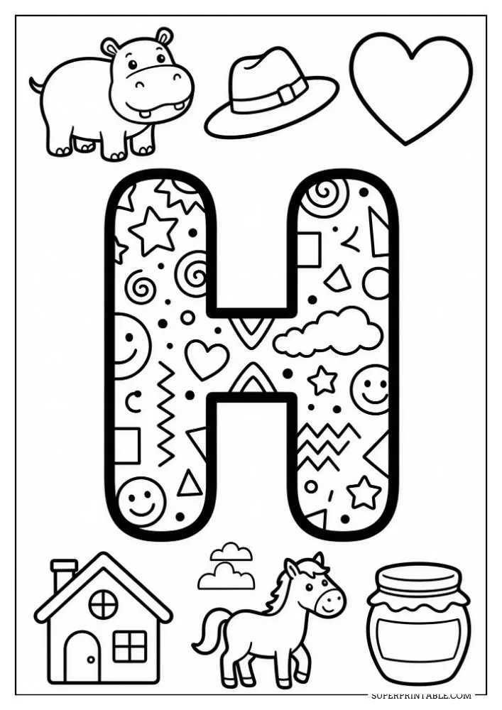 Funky Alphabet Coloring Pages 8