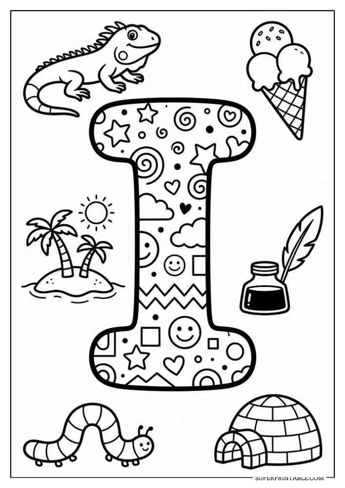 Funky Alphabet Coloring Pages 9