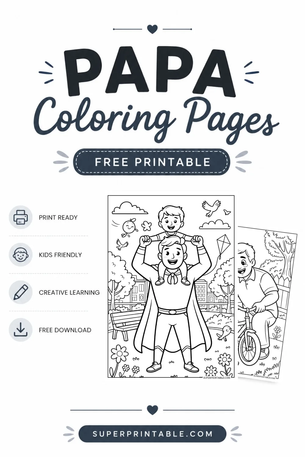 Papa Coloring Pages Pinterest Image