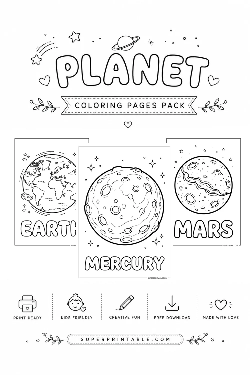 Planet Coloring Pages Pinterest Image