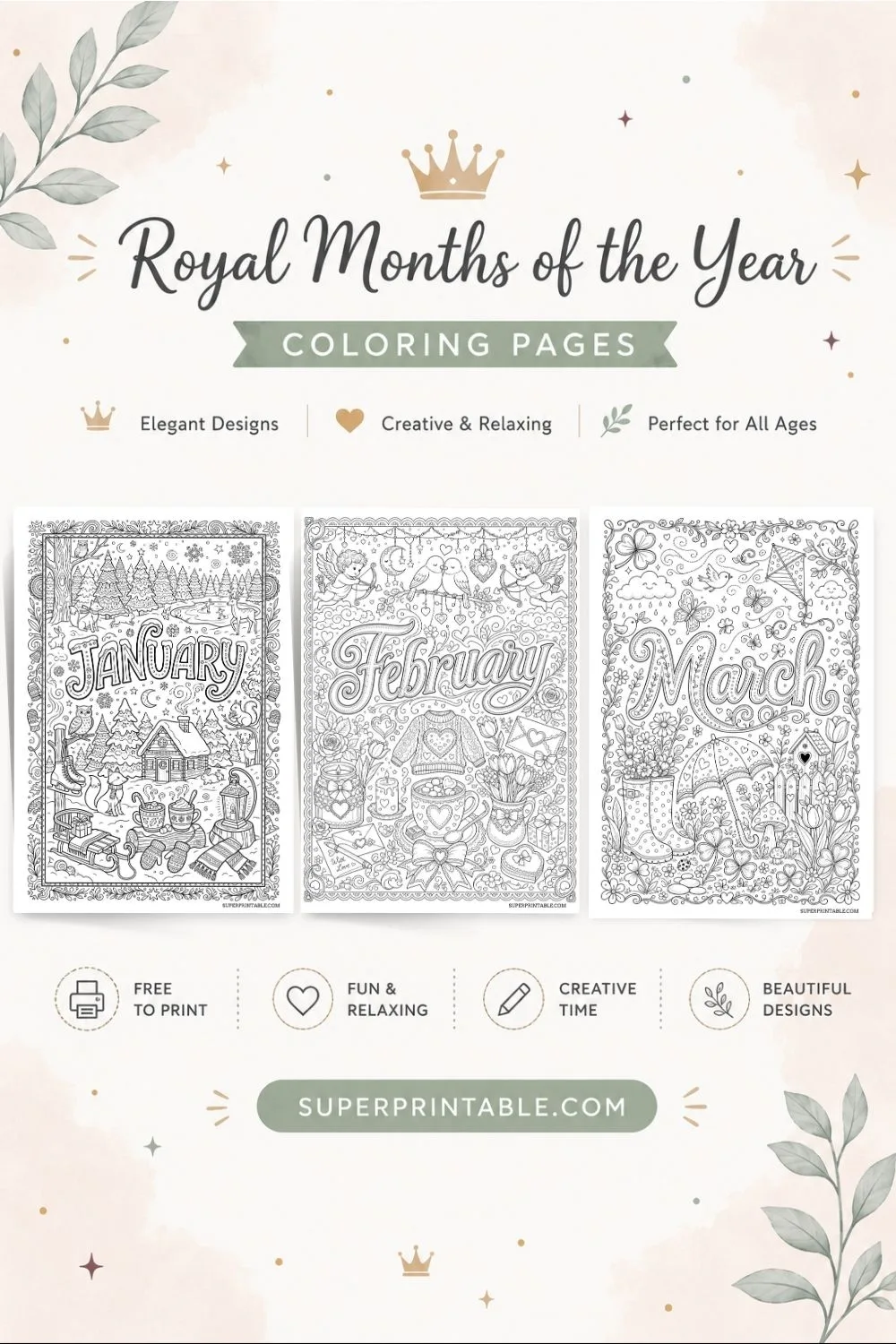 Royal Months Of The Year Coloring Pages Pinterest Image