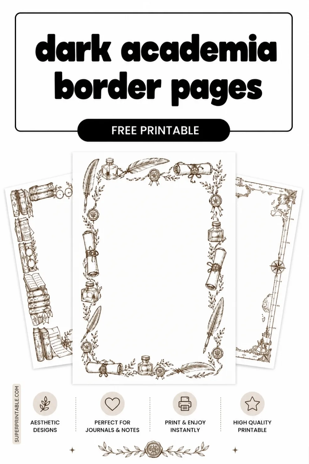 12+ Dark Academia Border Pages Pinterest Image