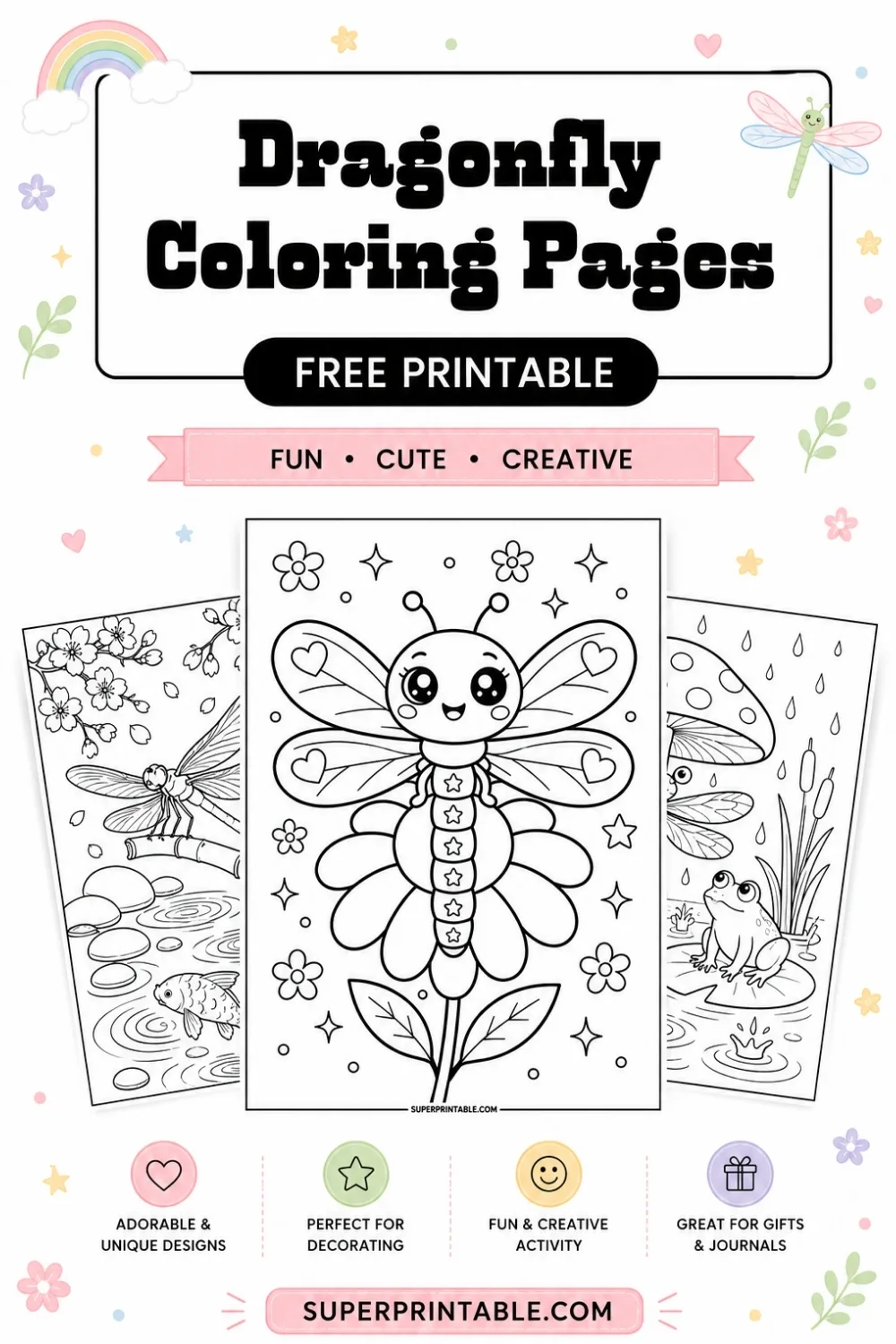 12+ Dragonfly Coloring Pages Pinterest Image