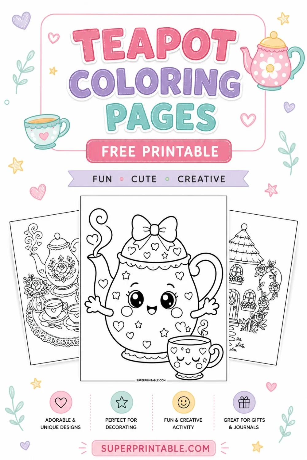 12+ Teapot Coloring Pages Pinterest Image