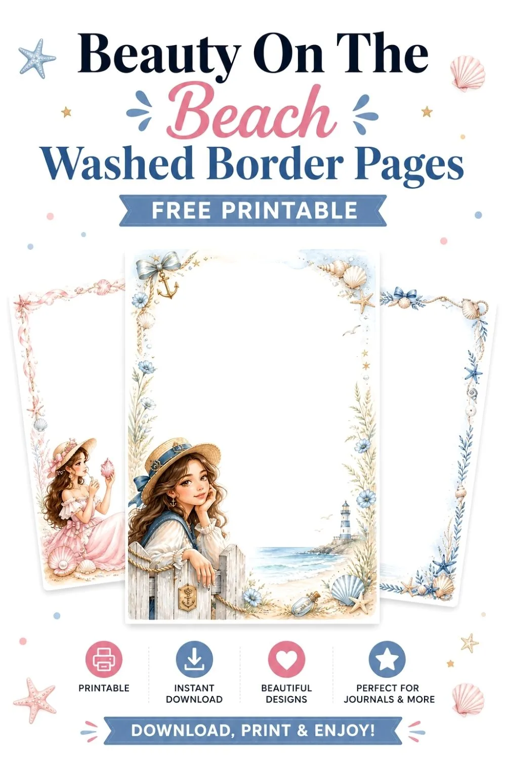 15+ Beauty On The Beach Washed Border Pages Pinterest Image