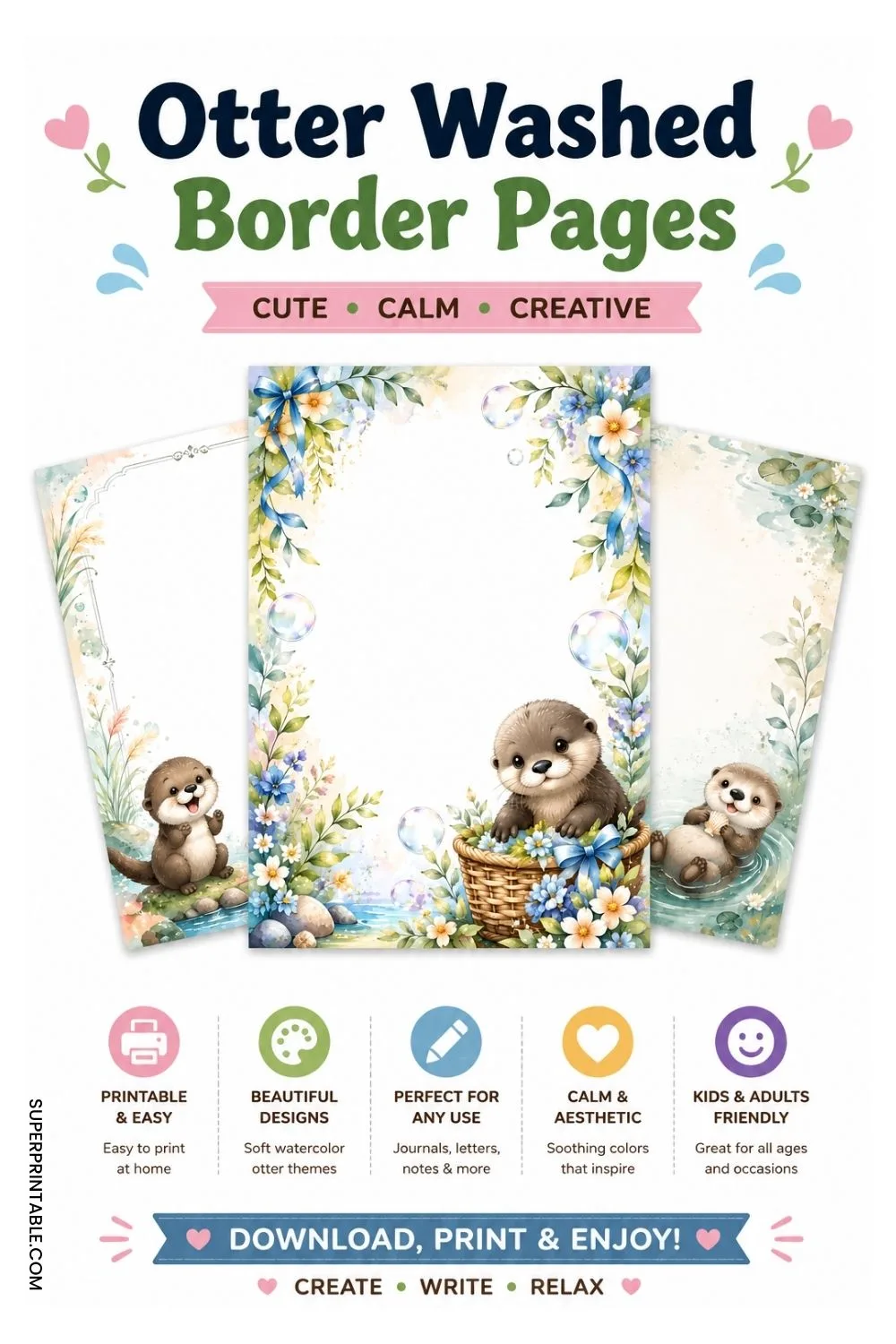 15+ Otter Washed Border Pages Pinterest Image