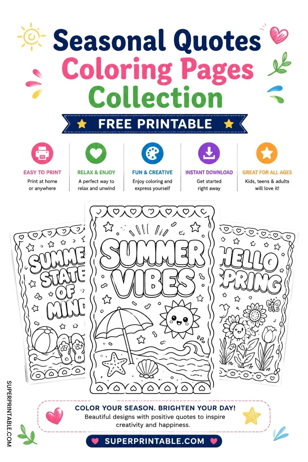 15+ Seasonal Quotes Coloring Pages Pinterest Image