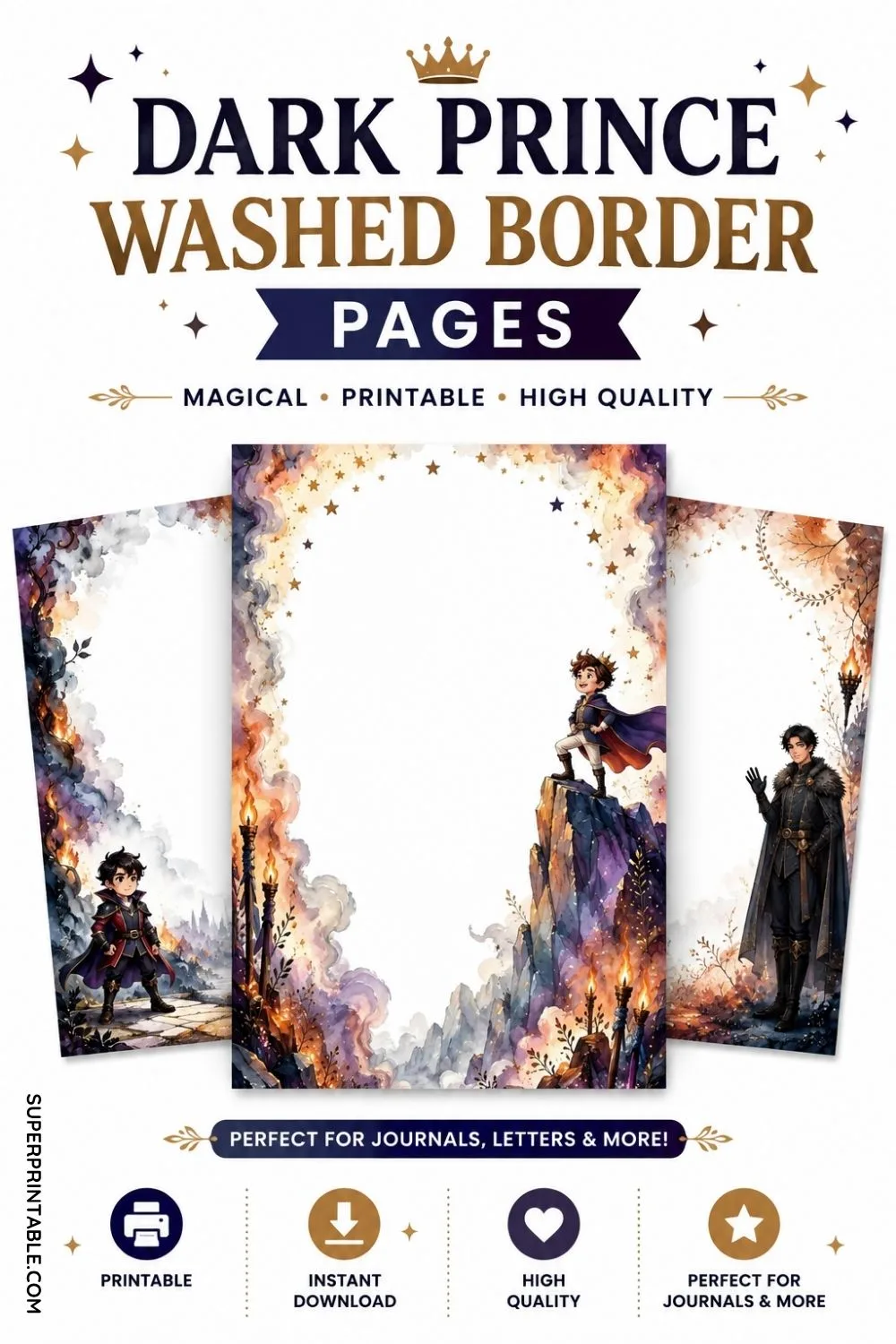 18+ Dark Prince Washed Border Pages Pinterest Image