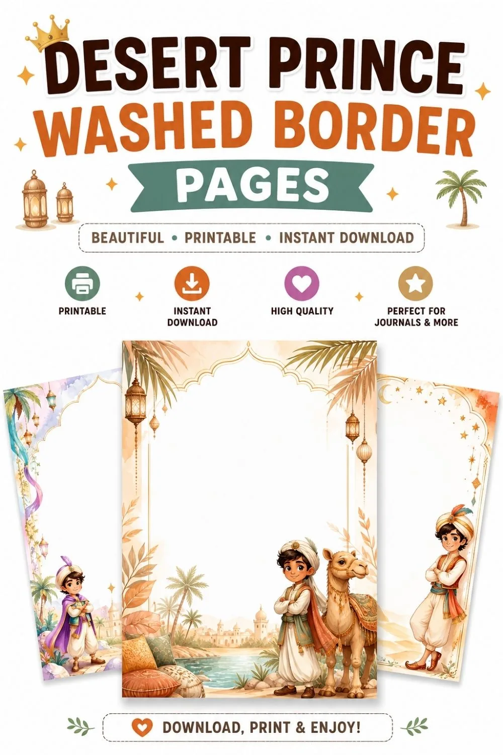 18+ Desert Prince Washed Border Pages Pinterest Image