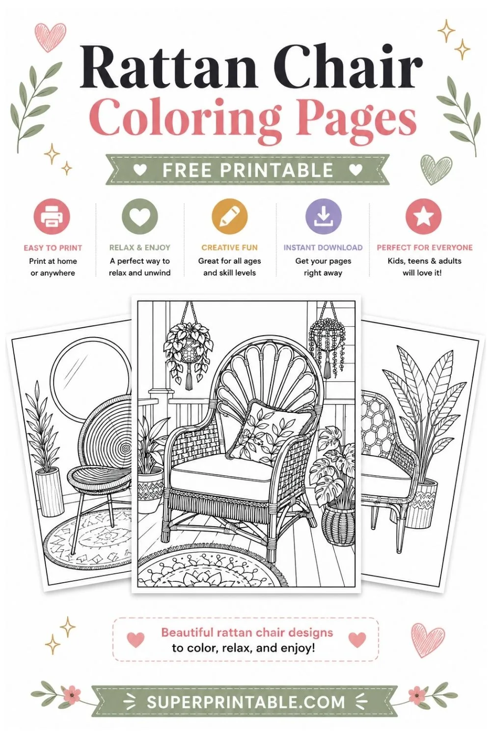 18+ Rattan Chair Coloring Pages Pinterest Image
