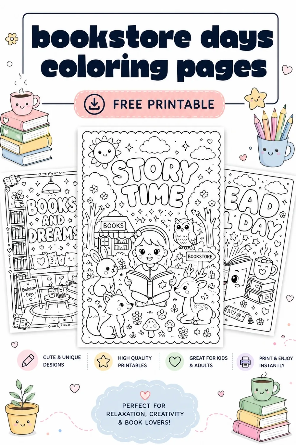 20 Bookstore Days Coloring Pages Pinterest Image