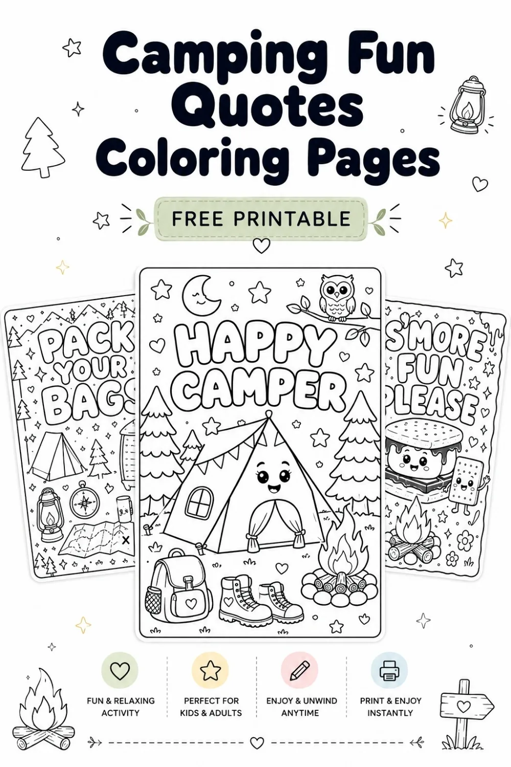 20 Camping Fun Quotes Coloring Pages Pinterest Image