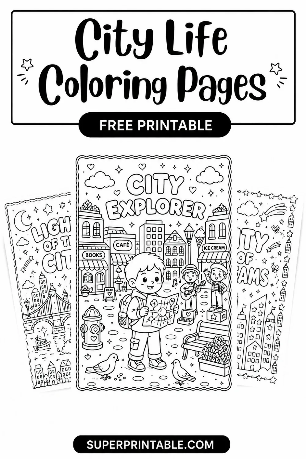 20 City Life Coloring Pages Pinterest Image