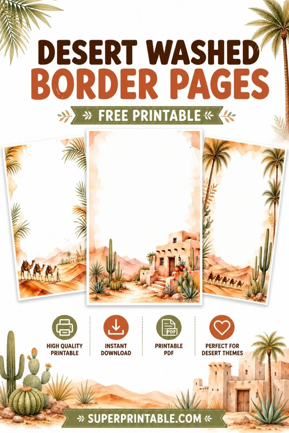 20 Desert Washed Border Pages Pinterest Image