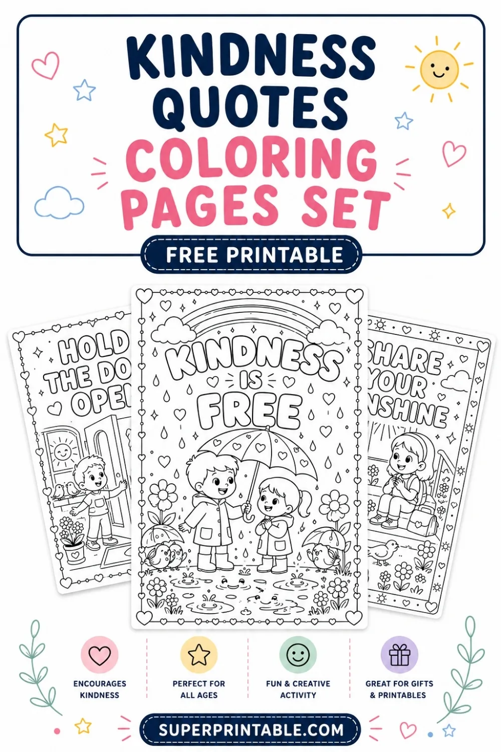 20 Kindness Quotes Coloring Pages Pinterest Image