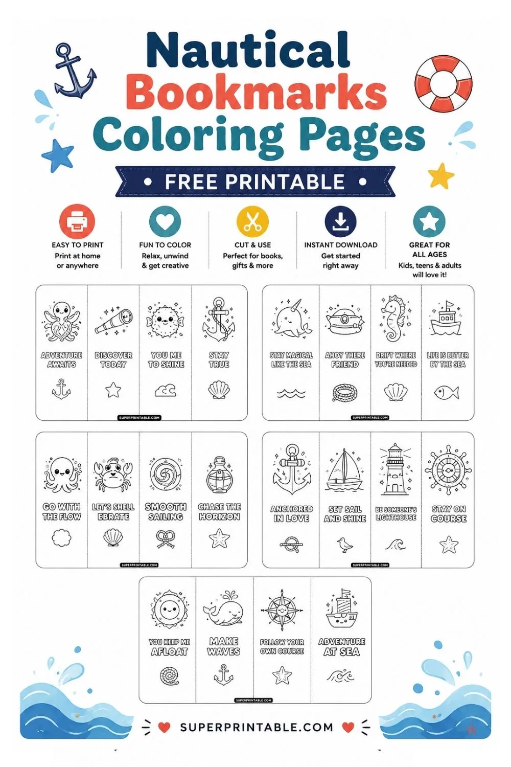 20 Nautical Bookmarks Coloring Pages Pinterest Image