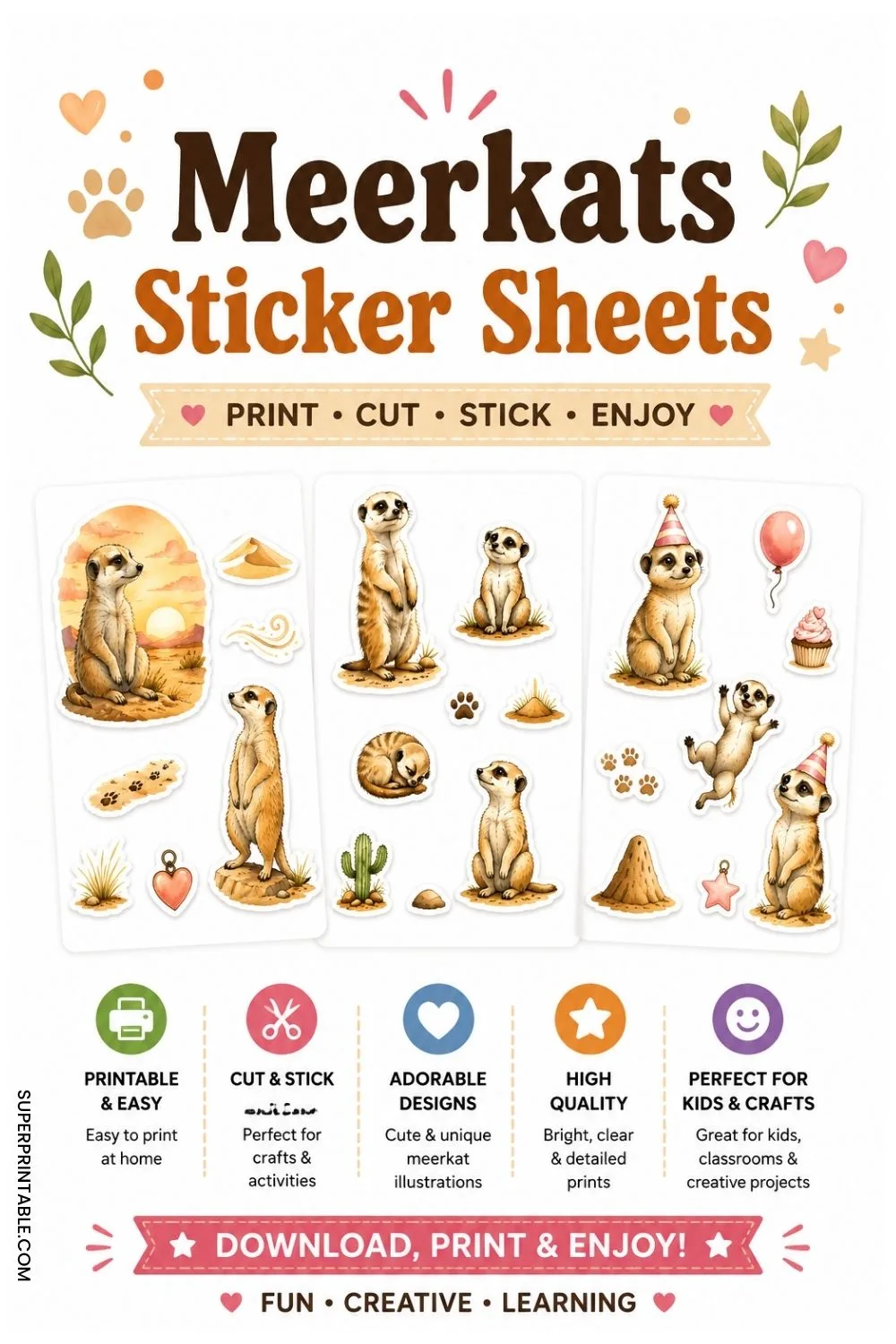 35+ Meerkats Sticker Sheets Pinterest Image