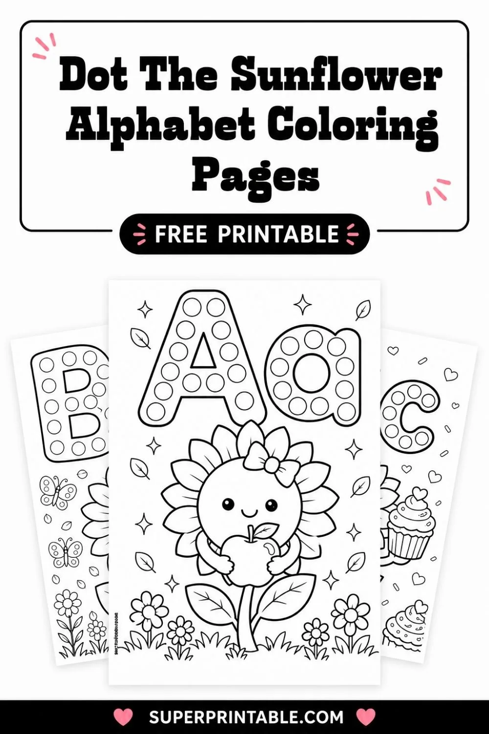 Dot The Sunflower Alphabet Coloring Pages Pinterest Image
