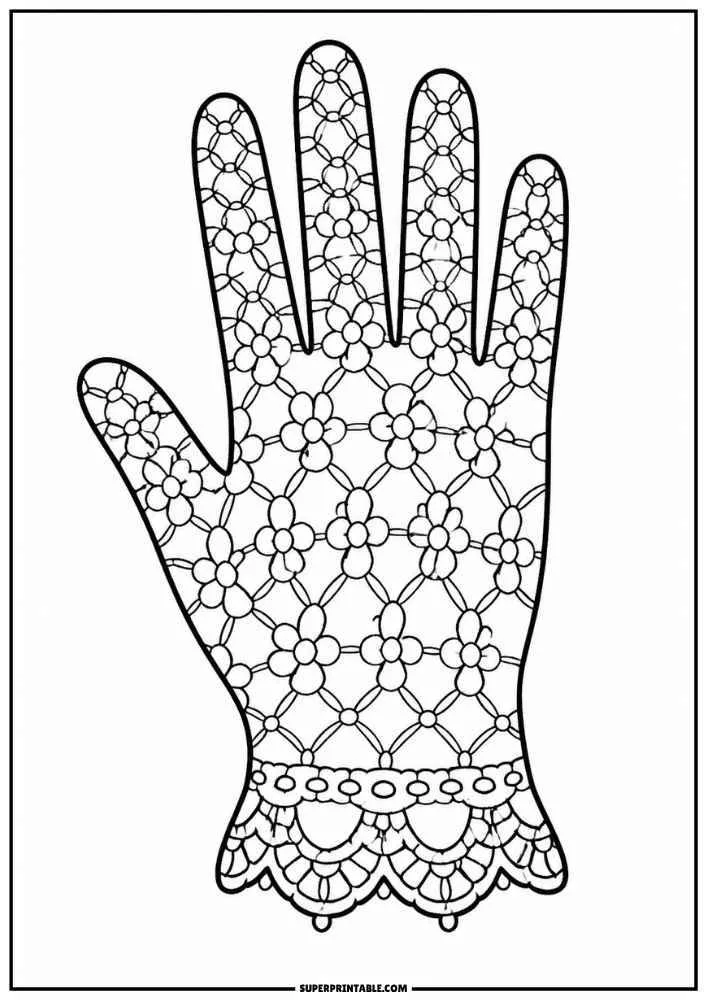 Star medallion with lace border and decorative circular accents.