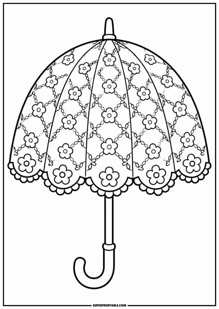 Lace glove with flower pattern and decorative cuff.