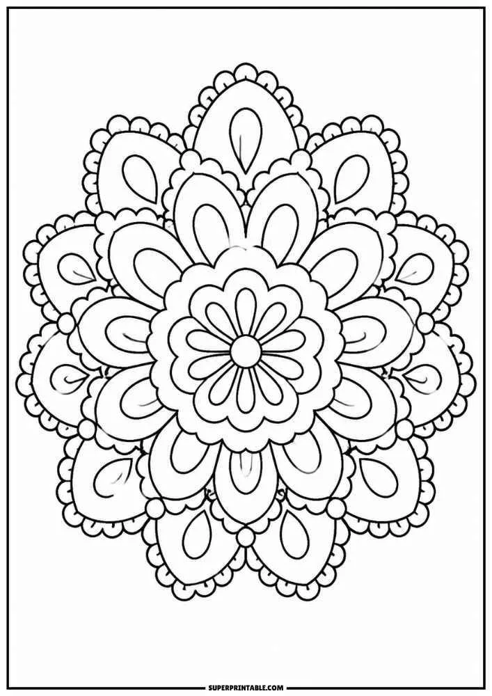 Floral lace rosette with layered petals and decorative details.