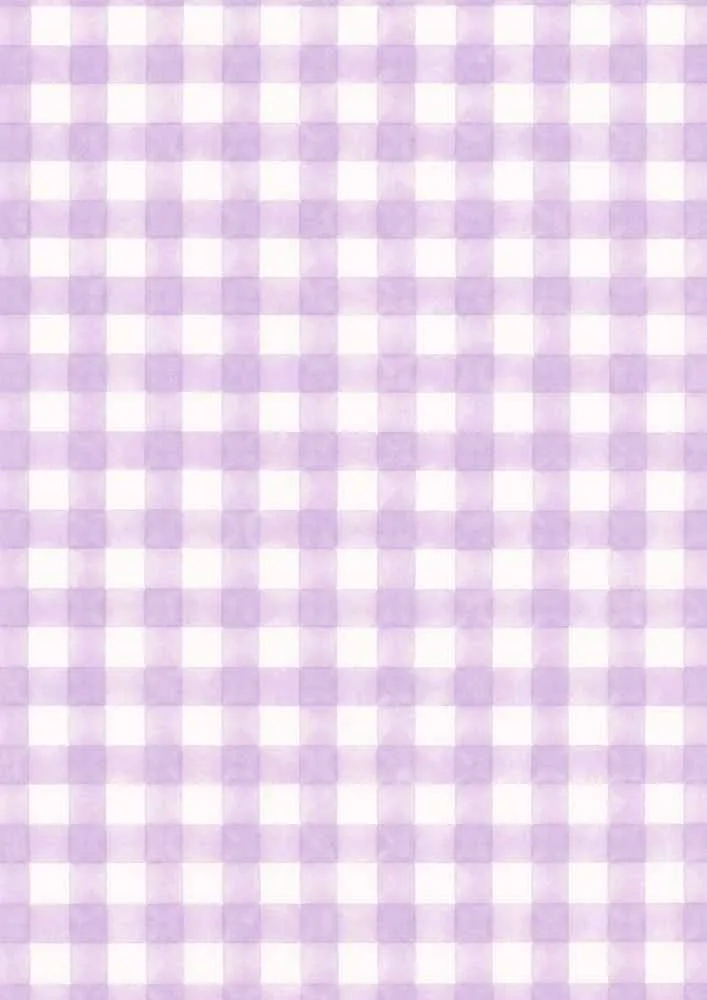 Purple gingham check pattern with watercolor texture.