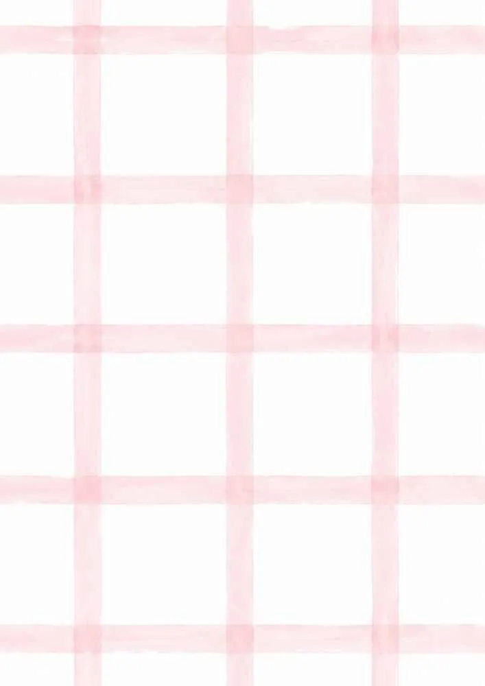Large pink plaid pattern with wide watercolor lines.