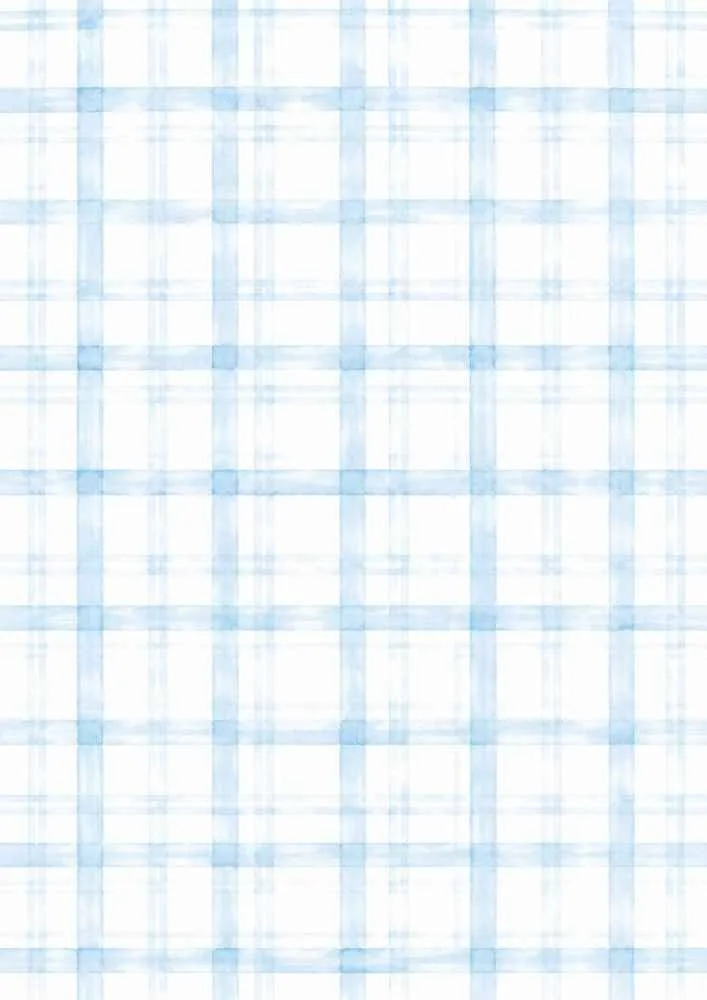 Light blue watercolor plaid pattern on a white background.
