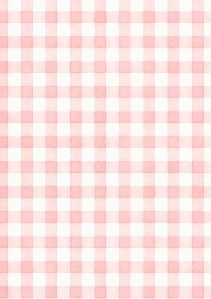 Pink gingham check pattern with watercolor texture.