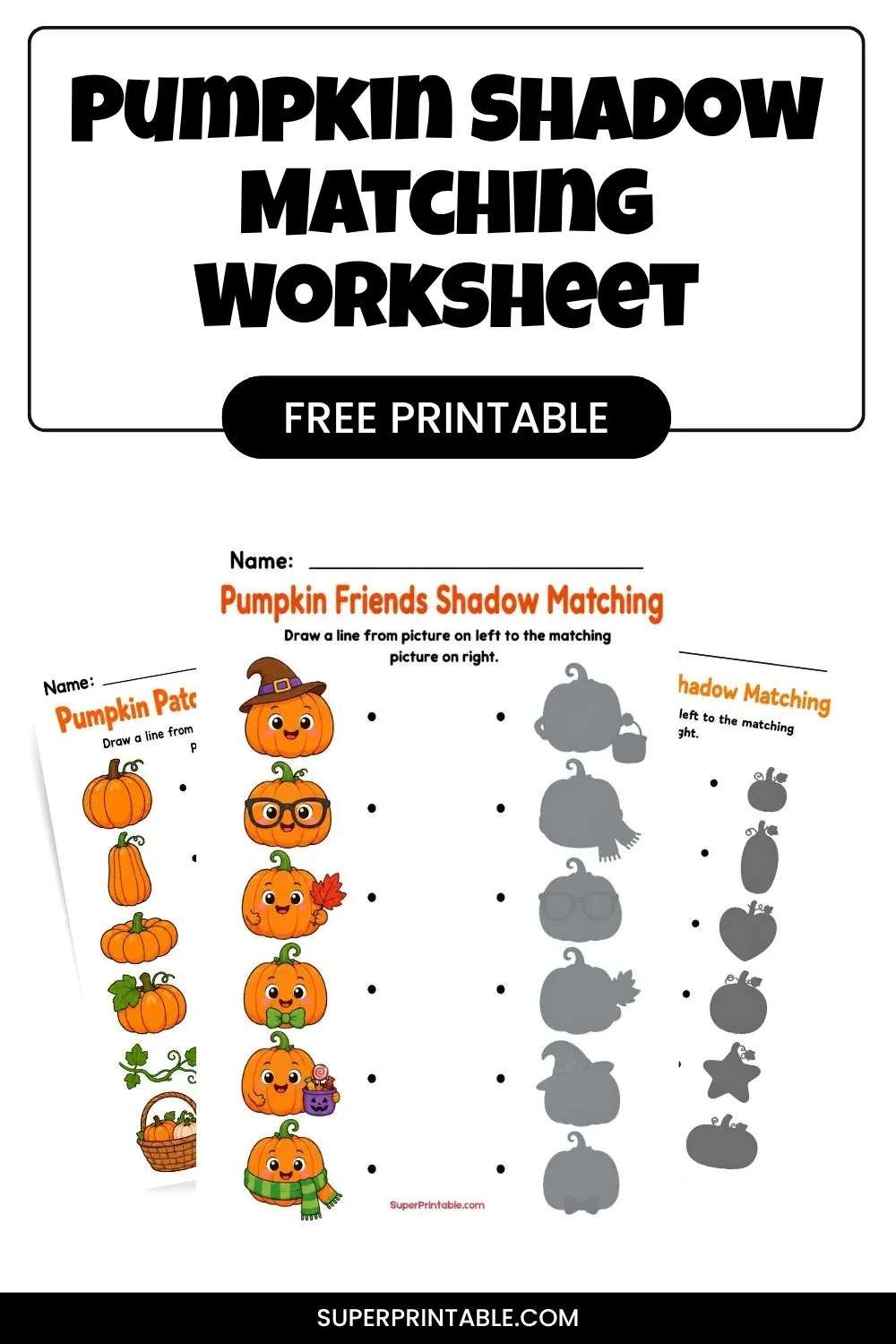 Pumpkin Shadow Matching Worksheet Pinterest Image