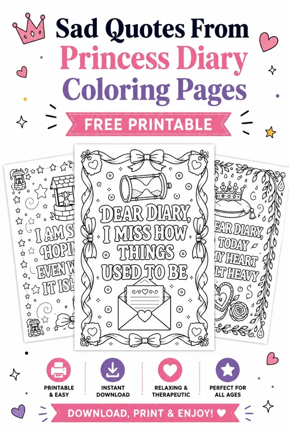 Sad Quotes From Princess Diary Coloring Pages Pinterest Image