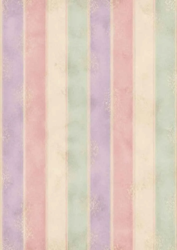 Vertical pastel stripes in lavender, mint green, blush pink, and cream.